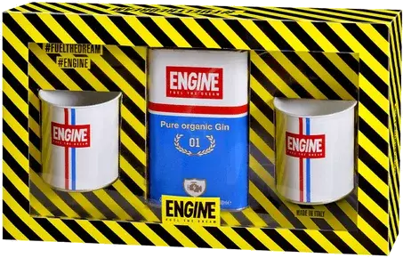 Engine Organic Gin W Metal Glasses