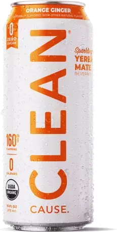 Clean Cause Zero Sparkling Orange Ginger Yerba Mate