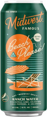 Midwest Famous Beach Please Ranch Water 10mg Thc Spritz Non Alcoholic
