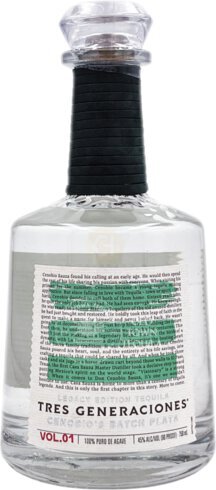 Tres Generaciones Tequila Plata Cenobio's Batch Legacy Edition 90 Proof