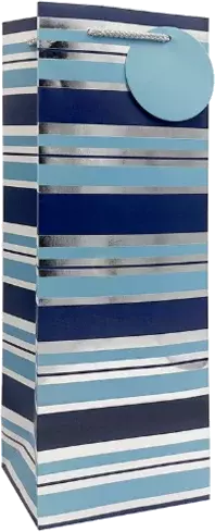 Oeno Gift Bag Blue Silver Stripes