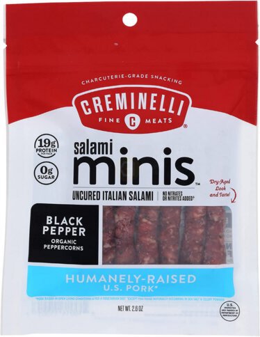 Creminelli Salami Minis Uncured Italian Salami Black Pepper