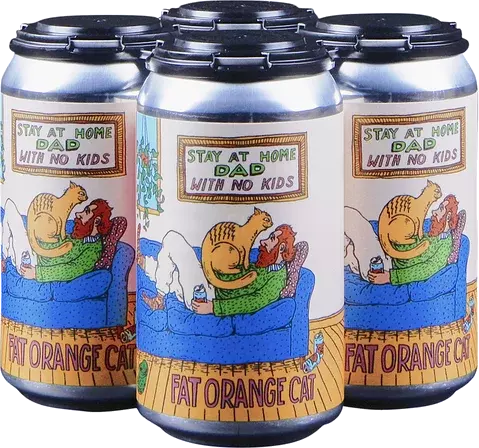 FAT ORANGE CAT STAY AT HOME DAD 4PK CAN