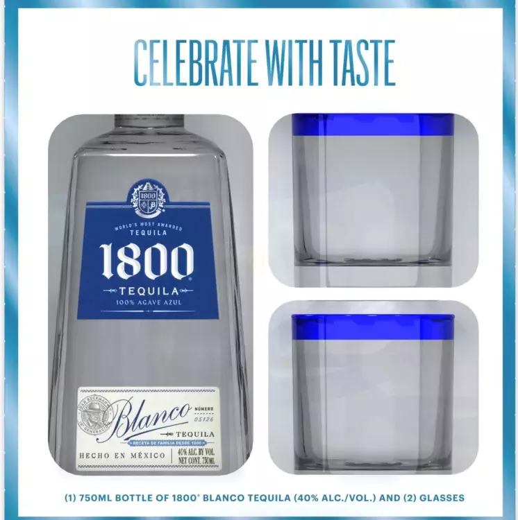 1800® Tequila Blanco with Two Glasses - Wine & Spirits Discount