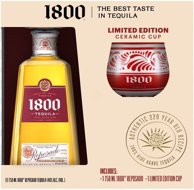 1800® Tequila Reposado with Clay Cup - Archer Liquors, Chicago, IL
