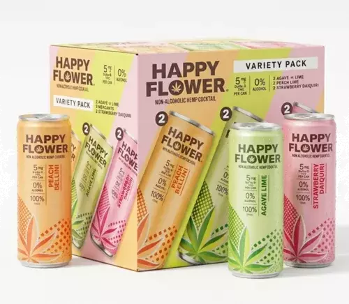 Happy Flower 5mg Variety Pack Thc Cocktail Non Alcoholic 12OZ
