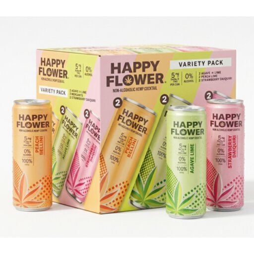 Happy Flower 5mg Variety Pack Thc Cocktail Non Alcoholic 12OZ