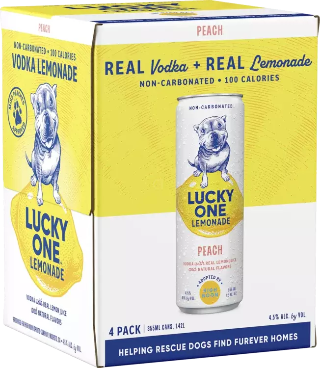 Lucky One Vodka Peach Lemonade 12OZ - Kindred Spirits & Wine