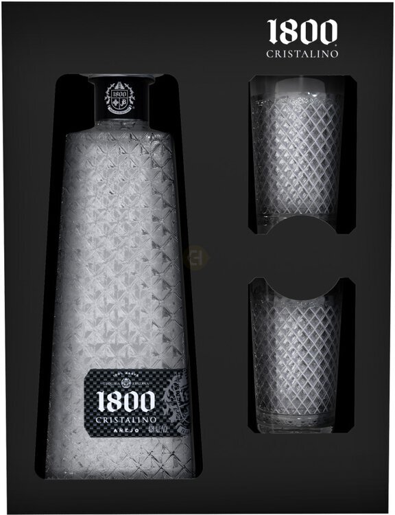 1800 cristalino ボトル2本セット！ 1800 CRISTALINO ANEJO GIFT SET - Wine & Spirits Discount Warehouse
